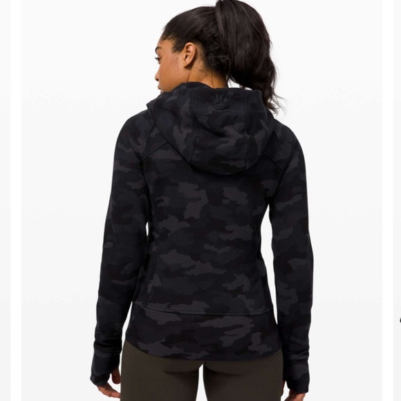 lululemon athletica Jackets & Blazers - Lululemon Scuba Hoodie Heritage 365 Camo Deep Coal Multi Size 4 Grey Black